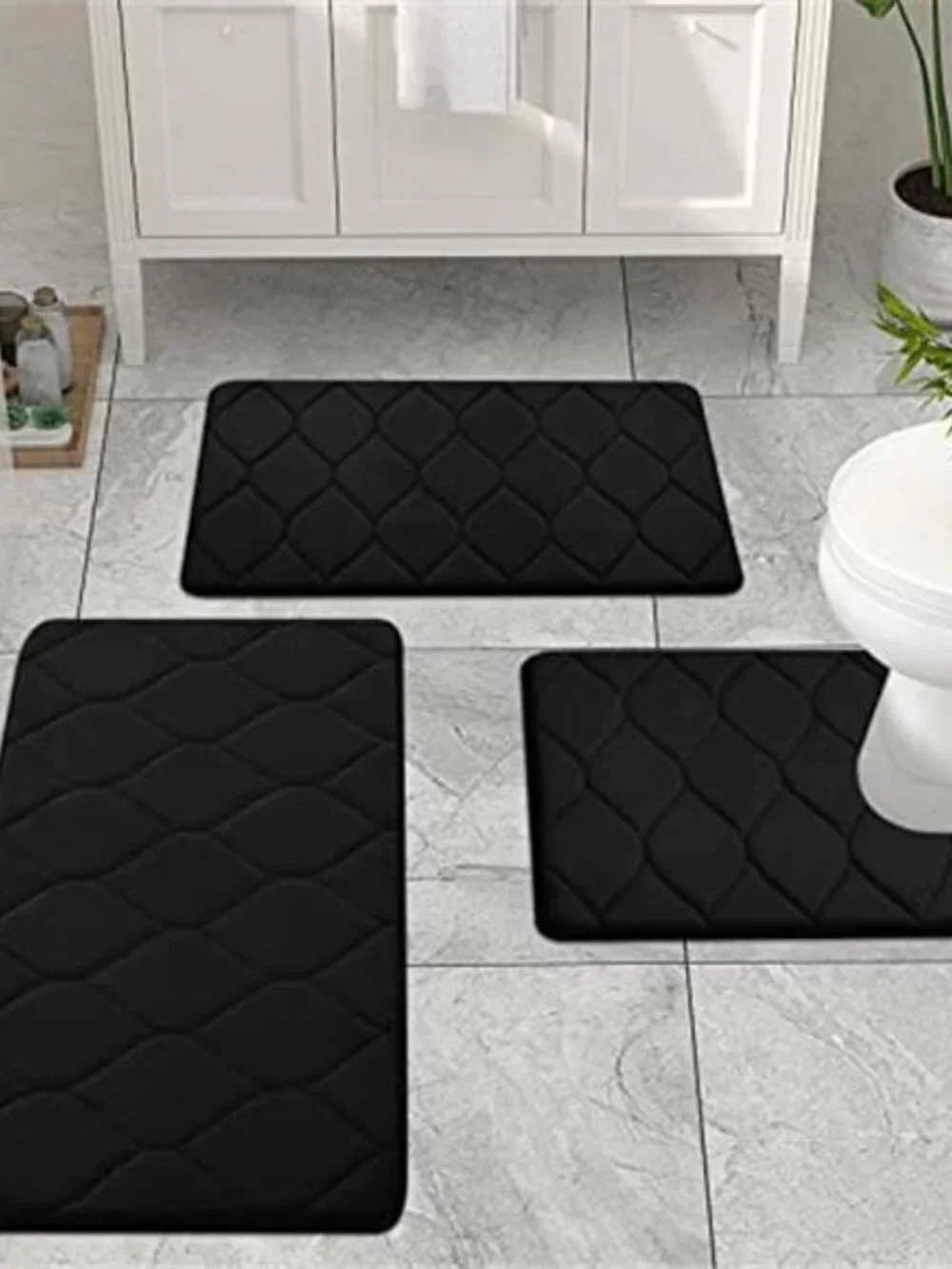 Memory Foam Bath Mat Non Slip Bathroom Rug Soft Absorbent Shower Floor Mat